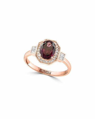 Effy Fine Jewelry Effy 14K Rose Gold 1.54 Ct. Tw. Diamond & Rhodolite Ring Women 1 Effy Fine Jewelry Effy 14K Rose Gold 1.54 Ct. Tw. Diamond & Rhodolite Ring Women
