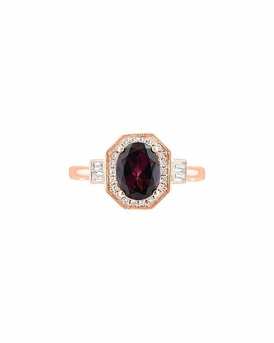 Effy Fine Jewelry Effy 14K Rose Gold 1.54 Ct. Tw. Diamond & Rhodolite Ring Women 2 Effy Fine Jewelry Effy 14K Rose Gold 1.54 Ct. Tw. Diamond & Rhodolite Ring Women - Image 2