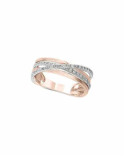 Effy Fine Jewelry Effy 14K Rose Gold 0.29 Ct. Tw. Diamond Half-Eternity Ring Women 1 Effy Fine Jewelry Effy 14K Rose Gold 0.29 Ct. Tw. Diamond Half-Eternity Ring Women
