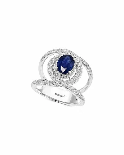 Effy Fine Jewelry Effy 14K 2.01 Ct. Tw. Diamond & Sapphire Half-Eternity Ring Women 1 Effy Fine Jewelry Effy 14K 2.01 Ct. Tw. Diamond & Sapphire Half-Eternity Ring Women