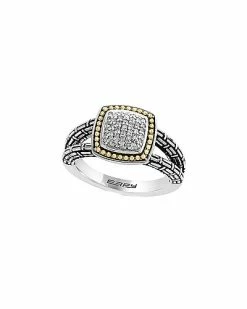 Effy Fine Jewelry 18K & Silver 0.18 Ct. Tw. Diamond Ring Women