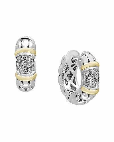 Effy Fine Jewelry Effy Silver 0.21 Ct. Tw. Diamond Earrings Women 1 Effy Fine Jewelry Effy Silver 0.21 Ct. Tw. Diamond Earrings Women