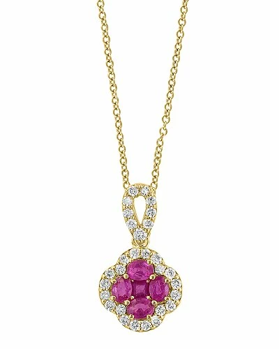 Effy Fine Jewelry Effy 14K 1.51 Ct. Tw. Diamond & Ruby Pendant Necklace Women 1 Effy Fine Jewelry Effy 14K 1.51 Ct. Tw. Diamond & Ruby Pendant Necklace Women