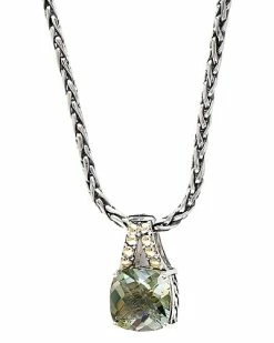 Effy Fine Jewelry Effy Silver 5.70 Ct. Tw. Green Amethyst Necklace Women