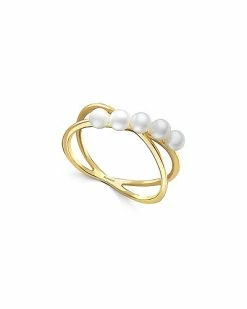 Effy Fine Jewelry Effy 14K 3mm Pearl Crossover Ring Women