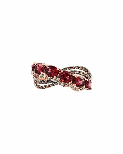 Effy Fine Jewelry Effy Bordeaux 14K Rose Gold 3.52 Ct. Tw. Diamond & Rhodolite Statement Ring Women 2 Effy Fine Jewelry Effy Bordeaux 14K Rose Gold 3.52 Ct. Tw. Diamond & Rhodolite Statement Ring Women - Image 2