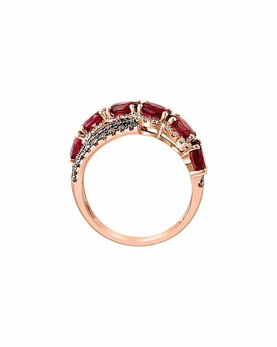 Effy Fine Jewelry Effy Bordeaux 14K Rose Gold 3.52 Ct. Tw. Diamond & Rhodolite Statement Ring Women 3 Effy Fine Jewelry Effy Bordeaux 14K Rose Gold 3.52 Ct. Tw. Diamond & Rhodolite Statement Ring Women - Image 3
