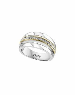 Effy Fine Jewelry Silver 0.13 Ct. Tw. Diamond Ring Women
