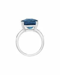 Effy Fine Jewelry 14K 8.40 Ct. Tw. Diamond & London Blue Topaz Ring Women -Effy Fine Jewelry Sales 6030256731 RLLD 3