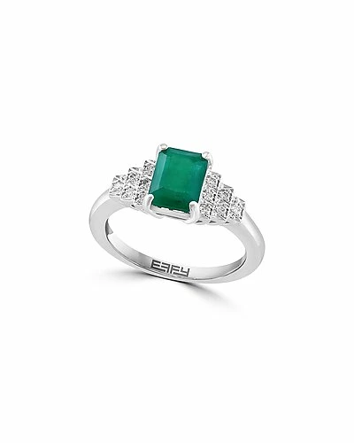 Effy Fine Jewelry Effy 14K 1.51 Ct. Tw. Diamond & Emerald Ring Women 1 Effy Fine Jewelry Effy 14K 1.51 Ct. Tw. Diamond & Emerald Ring Women