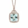Effy Fine Jewelry Effy 14K Rose Gold 2.87 Ct. Tw. Aquamarine Pendant Necklace Women