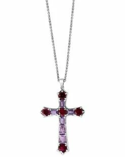 Effy Fine Jewelry Silver 15.20 Ct. Tw. Gemstone Pendant Necklace Women