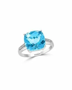 Effy Fine Jewelry Effy 14K 6.19 Ct. Tw. Diamond & Blue Topaz Ring Women -Effy Fine Jewelry Sales 6030390142 RLLD 3