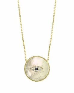 Effy Fine Jewelry Effy 14K Diamond & Sapphire 15mm Pearl Necklace Women