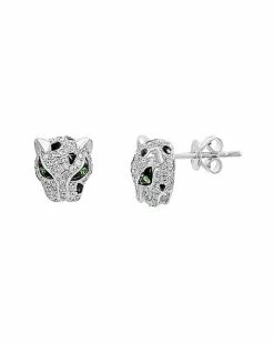 Effy Fine Jewelry Effy Silver 0.49 Ct. Tw. Diamond & Tsavorite Earrings Women