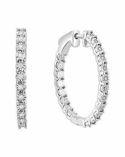 Effy Fine Jewelry Effy Silver 0.21 Ct. Tw. Diamond Earrings Women 1 Effy Fine Jewelry Effy Silver 0.21 Ct. Tw. Diamond Earrings Women