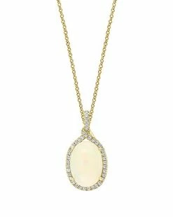Effy Fine Jewelry Effy 14K 3.79 Ct. Tw. Diamond & Opal Necklace Women