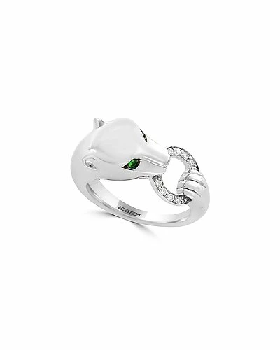 Effy Fine Jewelry Effy Silver 0.13 Ct. Tw. Diamond & Tsavorite Ring Women 1 Effy Fine Jewelry Effy Silver 0.13 Ct. Tw. Diamond & Tsavorite Ring Women