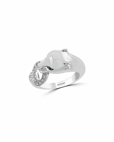 Effy Fine Jewelry Effy Silver 0.13 Ct. Tw. Diamond & Tsavorite Ring Women 2 Effy Fine Jewelry Effy Silver 0.13 Ct. Tw. Diamond & Tsavorite Ring Women - Image 2