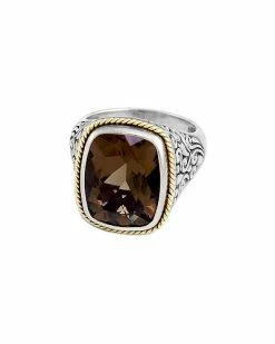Effy Fine Jewelry Effy Silver 10.60 Ct. Tw. Smoky Quartz Ring Women