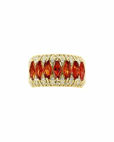 Effy Fine Jewelry Effy 14K 2.04 Ct. Tw. Diamond & Citrine Ring Women 2 Effy Fine Jewelry Effy 14K 2.04 Ct. Tw. Diamond & Citrine Ring Women - Image 2