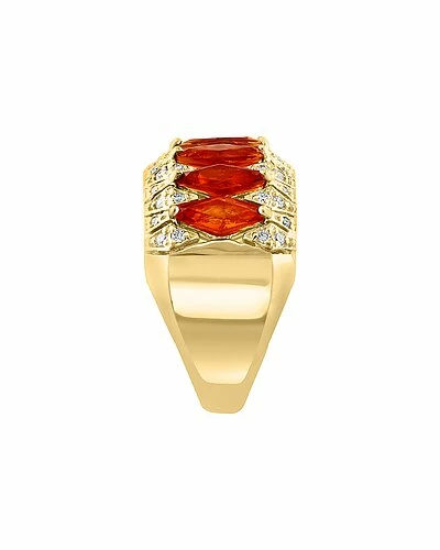 Effy Fine Jewelry Effy 14K 2.04 Ct. Tw. Diamond & Citrine Ring Women 4 Effy Fine Jewelry Effy 14K 2.04 Ct. Tw. Diamond & Citrine Ring Women - Image 4