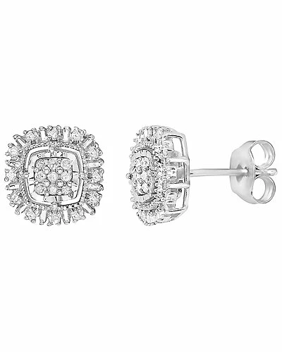 Effy Fine Jewelry Effy Silver 0.20 Ct. Tw. Diamond Earrings Women 1 Effy Fine Jewelry Effy Silver 0.20 Ct. Tw. Diamond Earrings Women