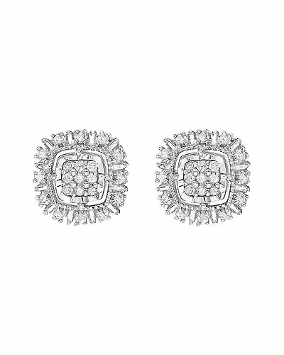 Effy Fine Jewelry Effy Silver 0.20 Ct. Tw. Diamond Earrings Women 2 Effy Fine Jewelry Effy Silver 0.20 Ct. Tw. Diamond Earrings Women - Image 2