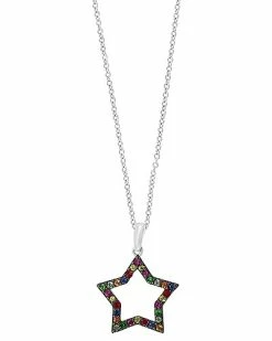 Effy Fine Jewelry Effy Silver 0.31 Ct. Tw. Gemstone Necklace Women