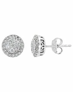 Effy Fine Jewelry Effy Silver 0.46 Ct. Tw. Diamond Earrings Women