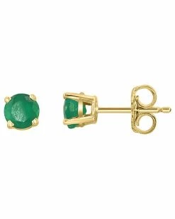 Effy Fine Jewelry Effy 14K 0.70 Ct. Tw. Emerald Earrings Women