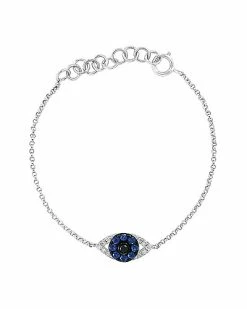 Effy Fine Jewelry Effy 14K 0.27 Ct. Tw. Diamond & Blue Sapphire Bracelet Women