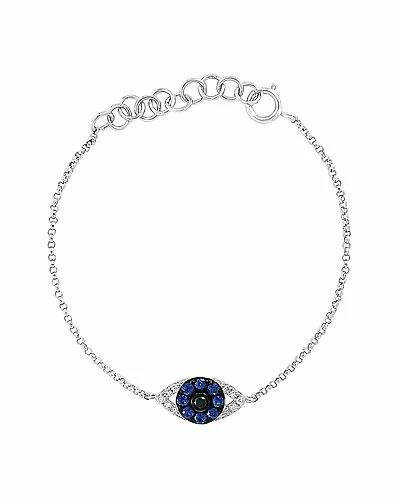 Effy Fine Jewelry Effy 14K 0.27 Ct. Tw. Diamond & Blue Sapphire Bracelet Women 1 Effy Fine Jewelry Effy 14K 0.27 Ct. Tw. Diamond & Blue Sapphire Bracelet Women