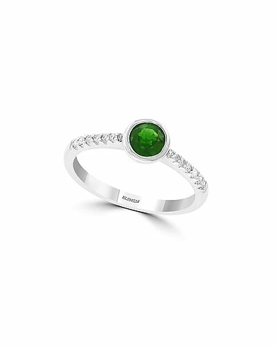Effy Fine Jewelry Effy 18K 0.59 Ct. Tw. Diamond & Emerald Ring Women 1 Effy Fine Jewelry Effy 18K 0.59 Ct. Tw. Diamond & Emerald Ring Women