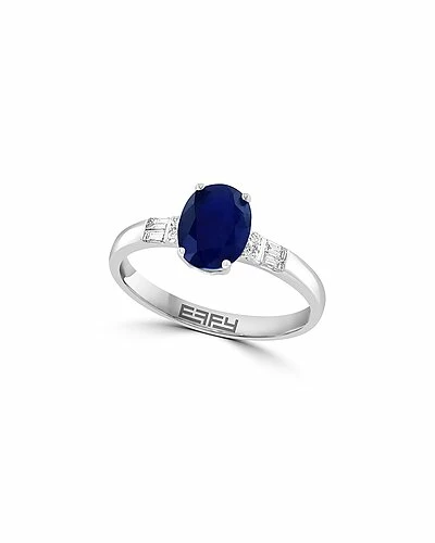 Effy Fine Jewelry Effy 18K 1.51 Ct. Tw. Diamond & Blue Sapphire Ring Women 1 Effy Fine Jewelry Effy 18K 1.51 Ct. Tw. Diamond & Blue Sapphire Ring Women
