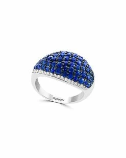 Effy Fine Jewelry Effy 14K 3.35 Ct. Tw. Diamond & Blue Sapphire Ring Women