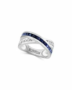 Effy Fine Jewelry Effy 18K 1.93 Ct. Tw. Diamond & Blue Sapphire Ring Women