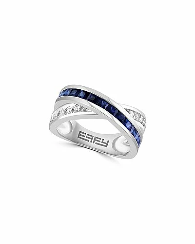 Effy Fine Jewelry Effy 18K 1.93 Ct. Tw. Diamond & Blue Sapphire Ring Women 1 Effy Fine Jewelry Effy 18K 1.93 Ct. Tw. Diamond & Blue Sapphire Ring Women