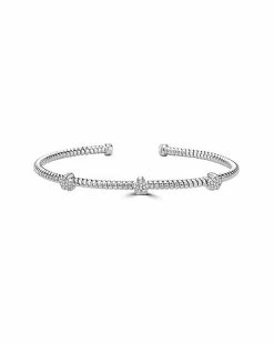 Effy Fine Jewelry Silver 0.18 Ct. Tw. Diamond Bangle Women