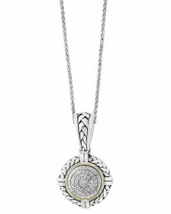 Effy Fine Jewelry Silver & 18K 0.24 Ct. Tw. Diamond Pendant Women