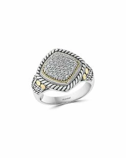 Effy Fine Jewelry Silver & 18K 0.22 Ct. Tw. Diamond Statement Ring Women