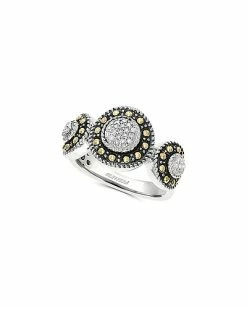 Effy Fine Jewelry Silver & 18K 0.12 Ct. Tw. Diamond Statement Ring Women