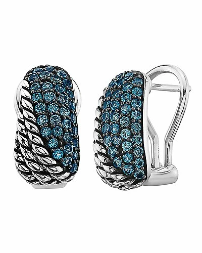 Effy Fine Jewelry Silver 1.25 Ct. Tw. London Blue Topaz Statement Earrings Women 1 Effy Fine Jewelry Silver 1.25 Ct. Tw. London Blue Topaz Statement Earrings Women