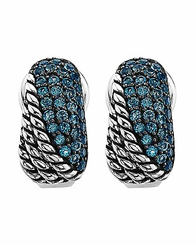 Effy Fine Jewelry Silver 1.25 Ct. Tw. London Blue Topaz Statement Earrings Women 2 Effy Fine Jewelry Silver 1.25 Ct. Tw. London Blue Topaz Statement Earrings Women - Image 2
