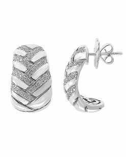 Effy Fine Jewelry Silver 0.33 Ct. Tw. Diamond Statement Earrings Women