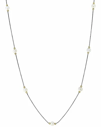 Effy Fine Jewelry Silver & 14K 7mm 7mm Freshwater Pearl Necklace Women 1 Effy Fine Jewelry Silver & 14K 7mm 7mm Freshwater Pearl Necklace Women