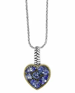 Effy Fine Jewelry Silver & 18K 2.20 Ct. Tw. Tanzanite Statement Pendant Women