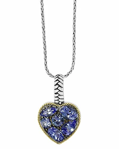 Effy Fine Jewelry Silver & 18K 2.20 Ct. Tw. Tanzanite Statement Pendant Women 1 Effy Fine Jewelry Silver & 18K 2.20 Ct. Tw. Tanzanite Statement Pendant Women