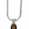Effy Fine Jewelry Silver & 18K 5.80 Ct. Tw. Diamond & Smoky Quartz Statement Pendant Women