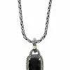 Effy Fine Jewelry Silver & 18K 6.46 Ct. Tw. Onyx Statement Pendant Women